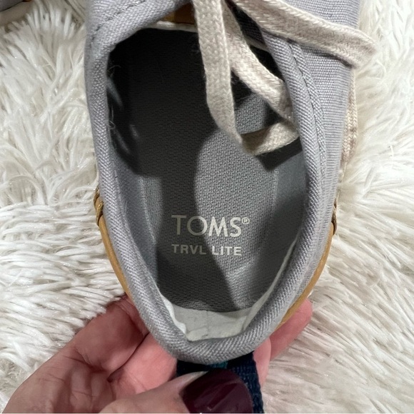 TOMS Drizzle Gray Canvas TRVL Lite Low Women's Sneakers, sz 7 - Picture 9 of 13